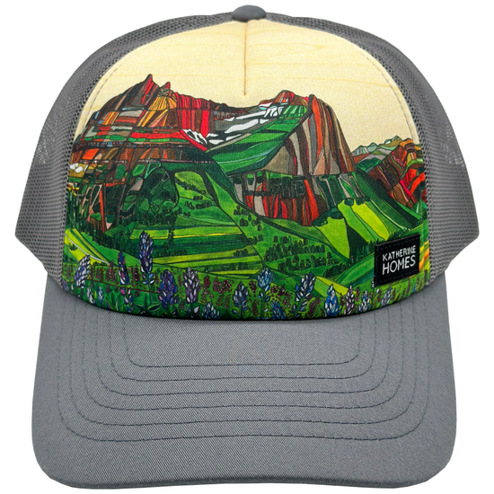 Glacier National Park | Trucker Hat | 100% Recycled Poly Grey Brim and Mesh