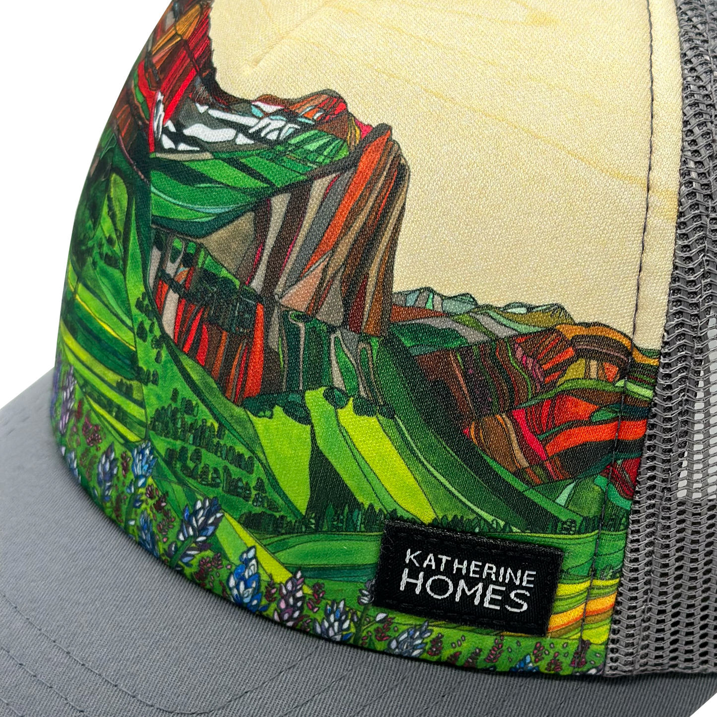 Glacier National Park | Trucker Hat | 100% Recycled Poly Grey Brim and Mesh