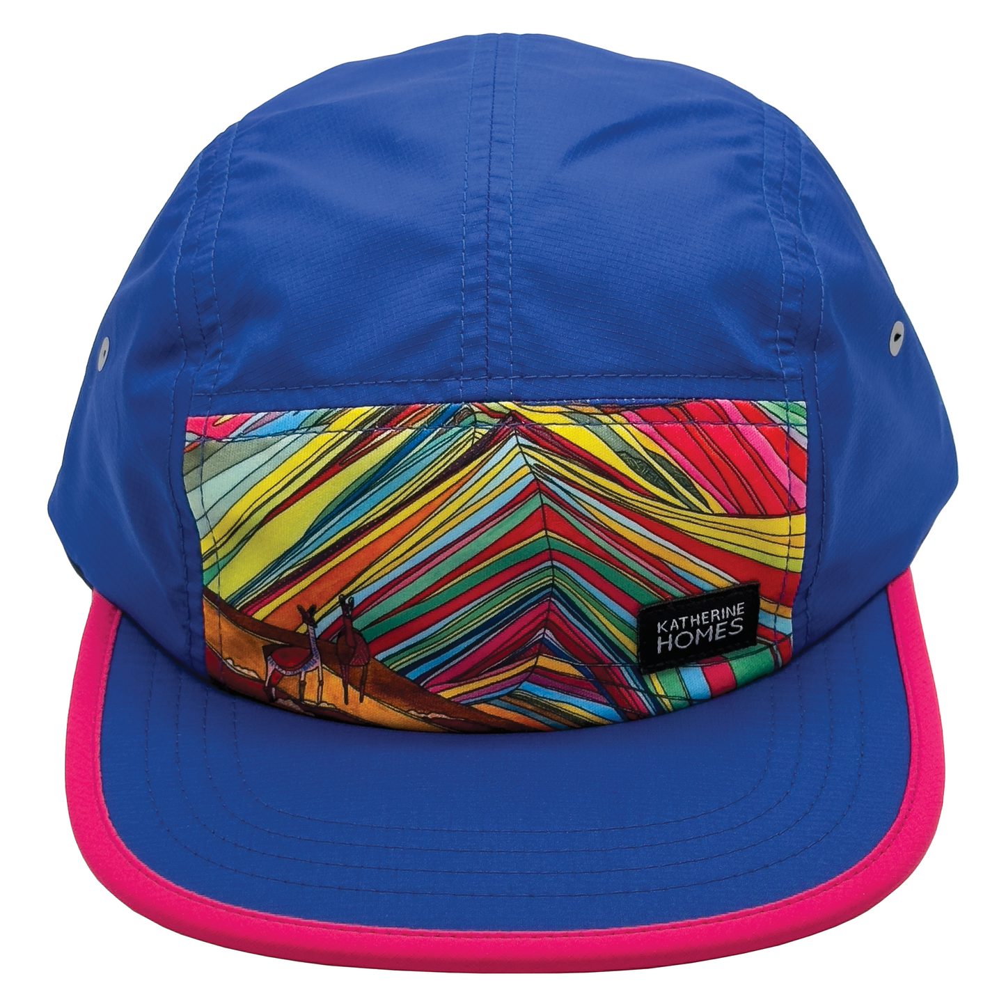 Rainbow Mountain and Alpaca,  Peru |  Travel and Running Hat | Royal Blue