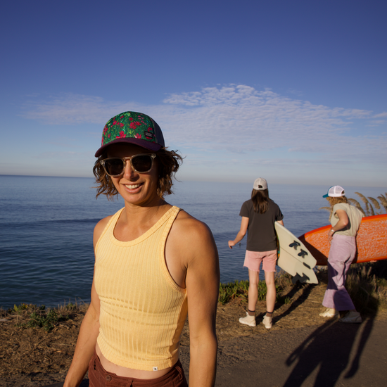 American Basin Wildflowers | Trucker Hat | 100% Organic Cotton Wine Brim + 100% Recycled Grey Mesh