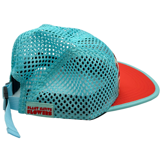 Poppies | Travel and Running  Hat | Red | Aqua