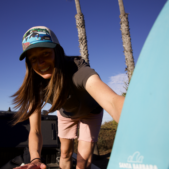 Wild Orcas | Trucker Hat | 100% Organic Cotton Spruce Brim + 100% Recycled Grey Mesh