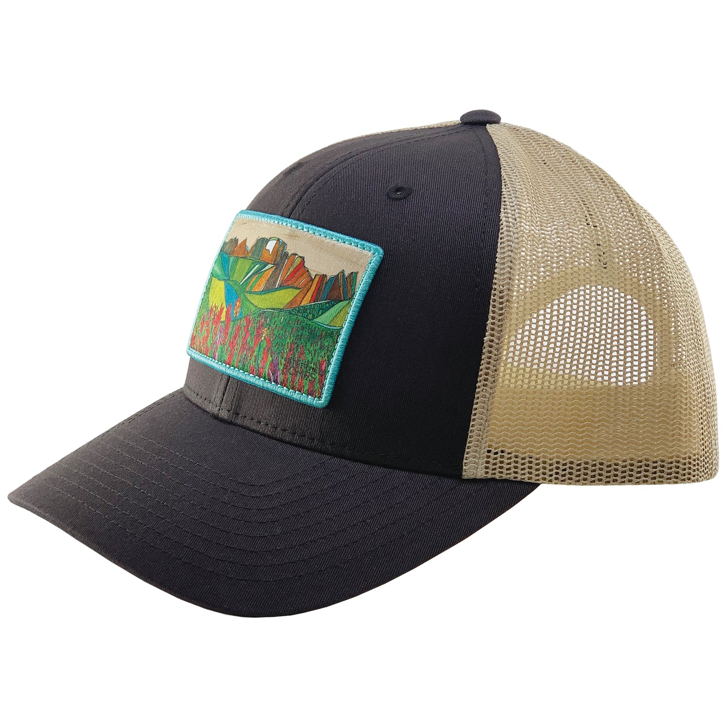 Indian Paintbrush  | Baseball Trucker Hat  | Brown | 100% Recycled Mesh