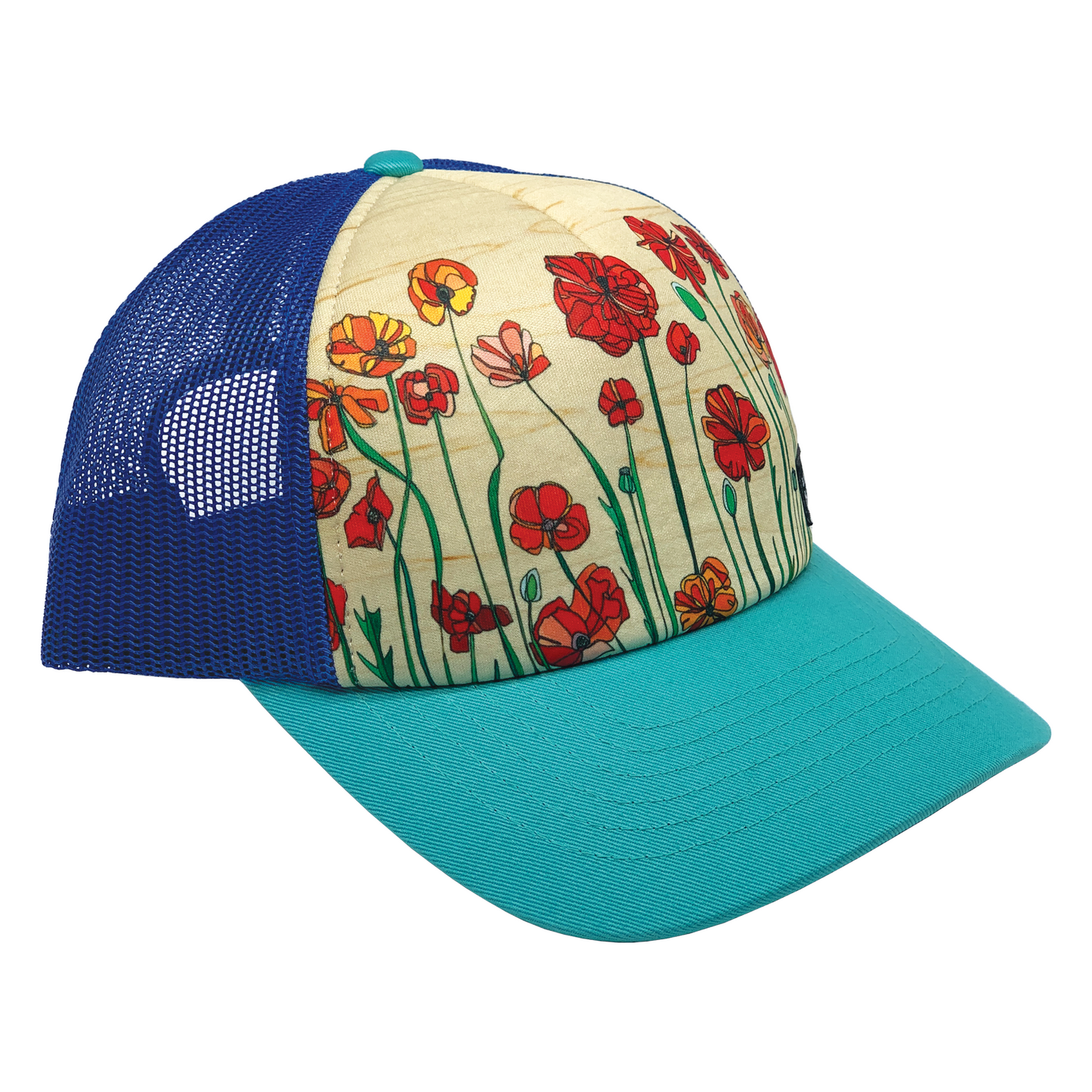 Poppies | Trucker Hat | Turquoise | Royal