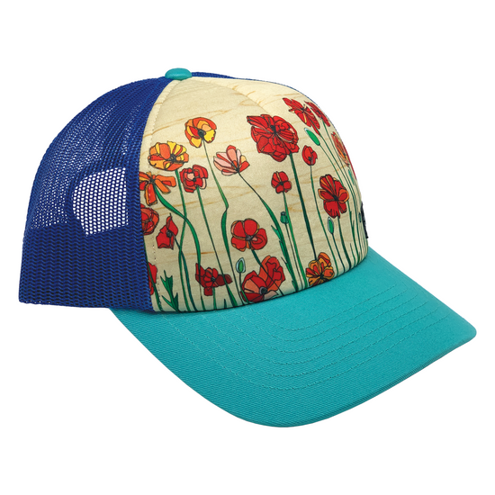 Poppies | Trucker Hat | Turquoise | Royal