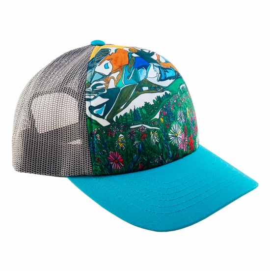 Mount Rainier | Trucker Hat | Turquoise and Grey