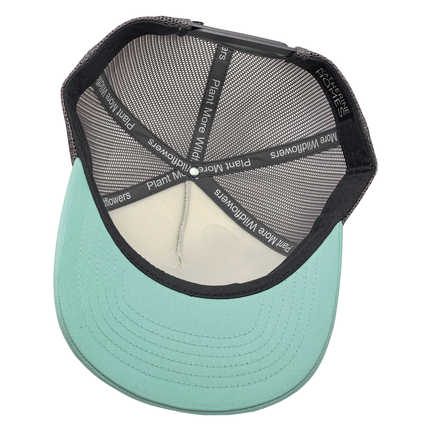 Whorled Sunflowers | Trucker Hat | Aqua | 100% Recycled Grey Mesh